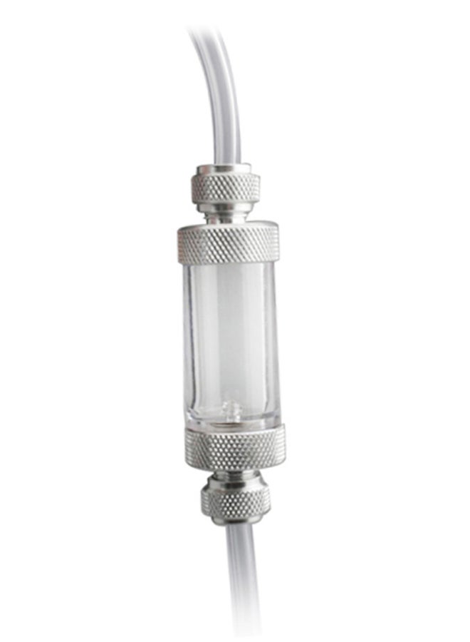 Double Head CO2 Bubble Counter With Check Valve Silver/Clear - Image 2