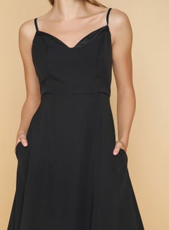 ARIA Flare Hem Strappy Dress Black  - Image 4