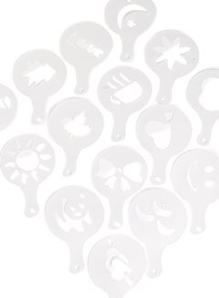 Generic 16-Piece Coffee Art Stencil Set Silver  - Image 2