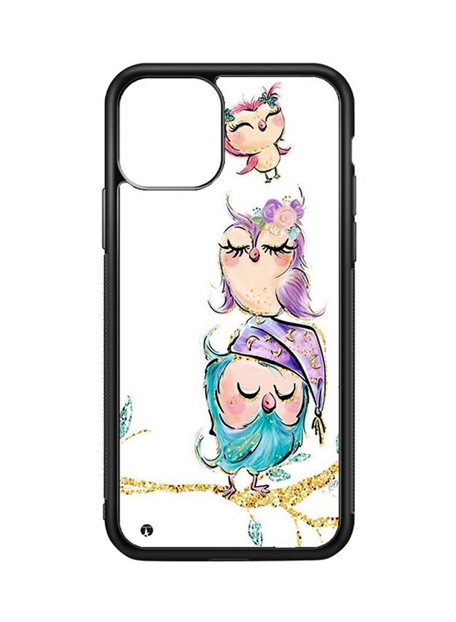 Protective Case Cover For iPhone 11 Pro Owls (Black Bumper)