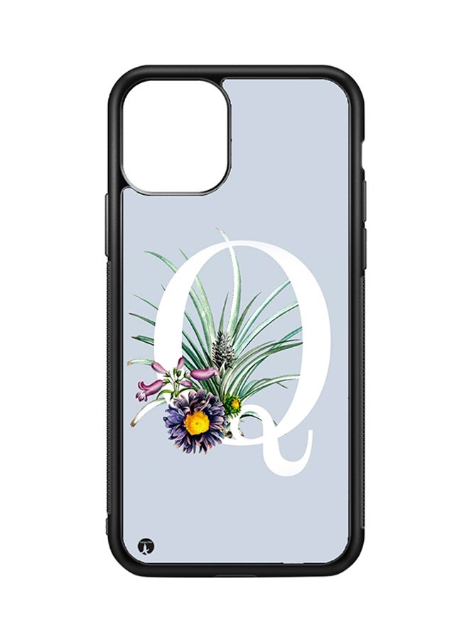 غطاء حماية واقي لهاتف أبل آيفون 11 برو لون بطبعة حرف كيو