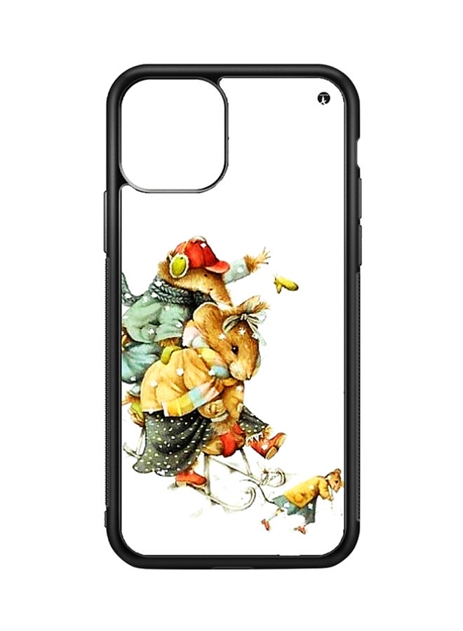 Protective Case Cover For iPhone 11 Pro Vintage Art (Black Bumper)