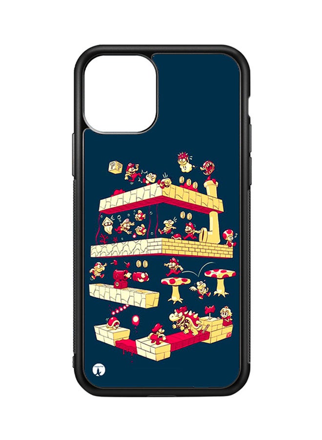 Protective Case Cover For Apple iPhone 11 Pro The Video Game Super Mario (Black Bumper)