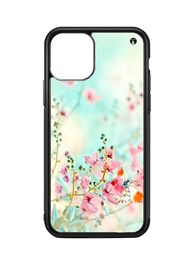 Protective Case Cover For Apple iPhone 11 Pro Flowers (Black Bumper)