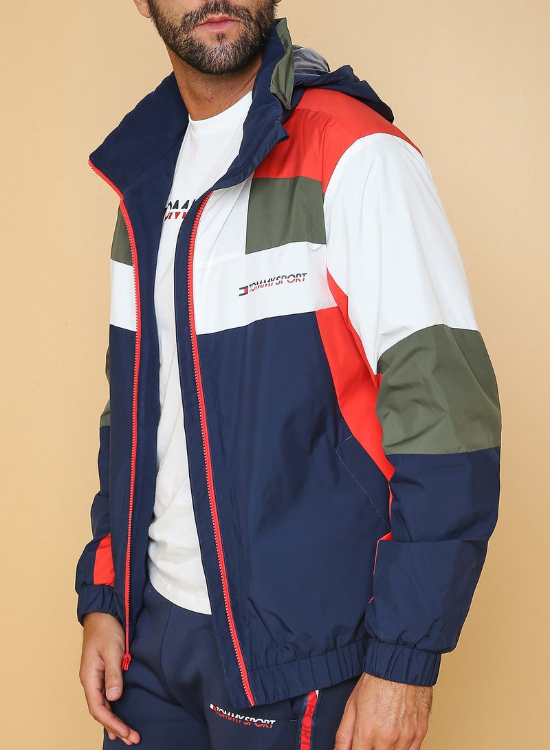TOMMY SPORT Long Sleeve Colourblock Hooded Jacket multicolour - Image 1