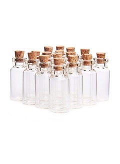 TOPWEL 24-Piece Glass Mini Bottle With Cork Top Clear/Brown 1.5x0.75inch  - Image 3