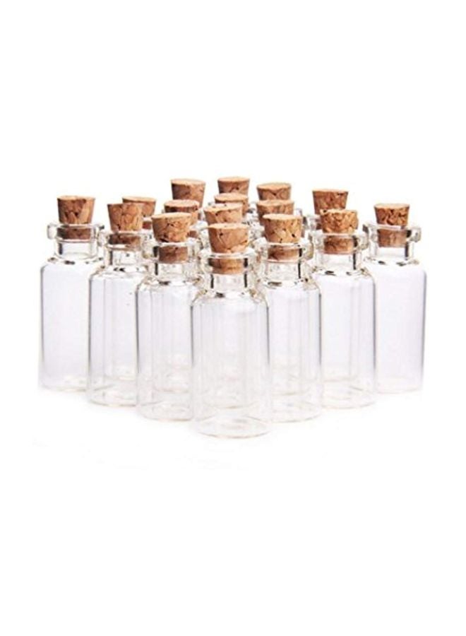 TOPWEL - 24-Piece Glass Mini Bottle With Cork Top Clear/Brown 1.5x0.75inch - Image 1