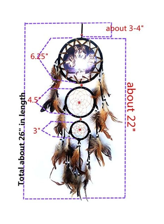 Betterdecor Handmade Dream Catcher With Feathers Brown/Coffee/Purple 6.25x4.5x2.5inch - Image 2