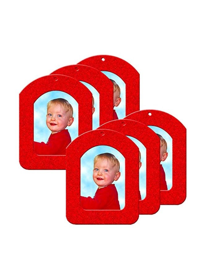 Expressly Yours! Photo Expressions 6-Piece Photo Frame Ornaments Red 8.6x6.6inch  - Image 1