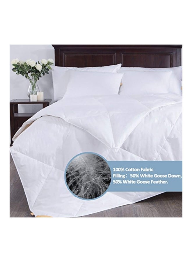 puredown - Cotton Quilted Comforter White 68x88inch - Image 1