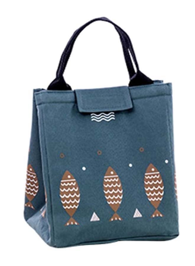 Waterproof Fish Printed Thermal Insulated Lunch Bag Multicolour 