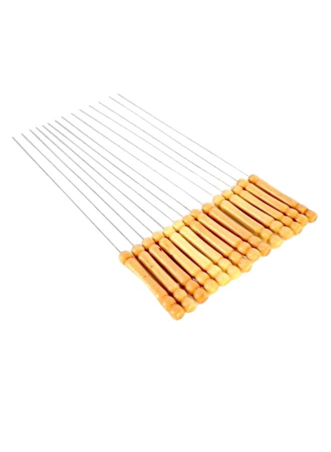 14-Piece Roasting Grill Barbecue Skewers Set Beige/Silver  - Image 1