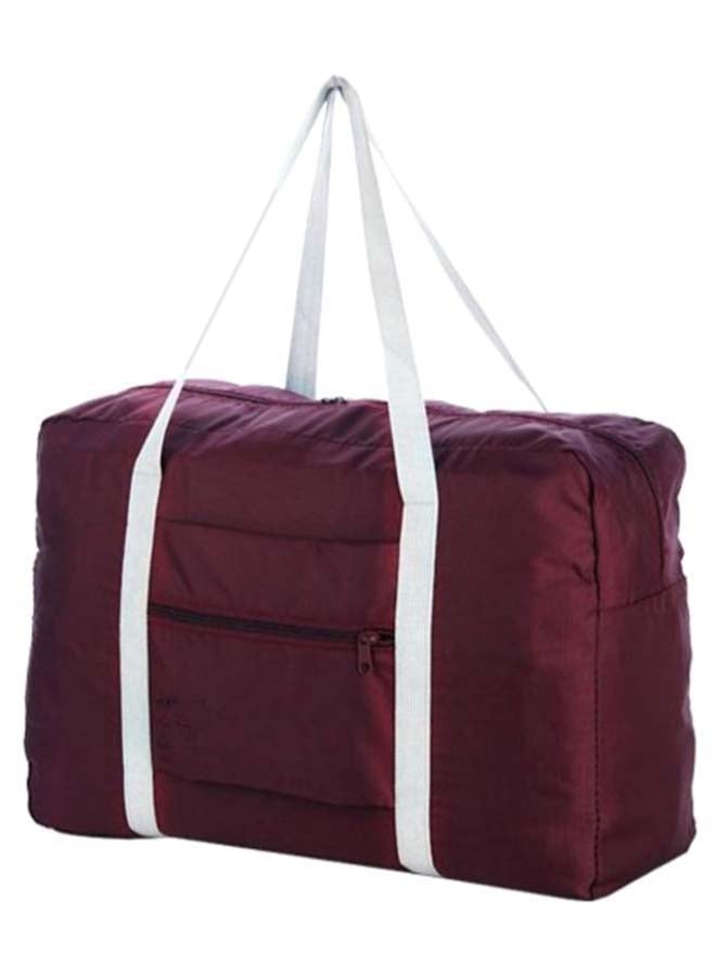 Waterproof Multi-Functional Foldable Travel Duffel Bag Maroon/White - Image 1