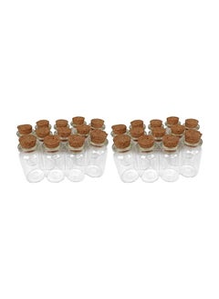 24-Piece Glass Mini Bottle With Cork Top Clear/Brown 1.5x0.75inch