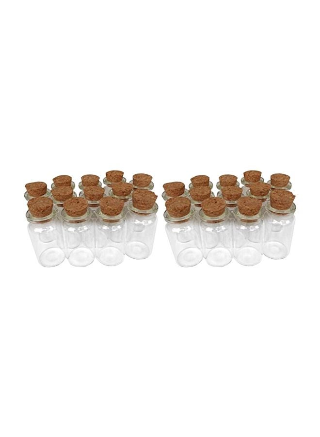 TOPWEL - 24-Piece Glass Mini Bottle With Cork Top Clear/Brown 1.5x0.75inch - Image 1