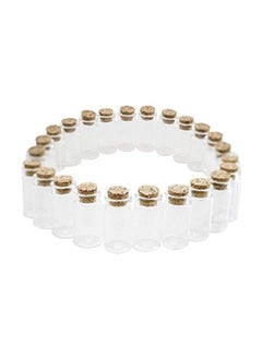 TOPWEL 24-Piece Glass Mini Bottle With Cork Top Clear/Brown 1.5x0.75inch  - Image 2