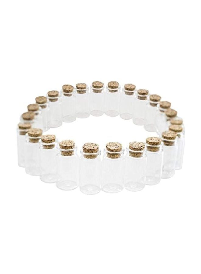 TOPWEL - 24-Piece Glass Mini Bottle With Cork Top Clear/Brown 1.5x0.75inch - Image 1
