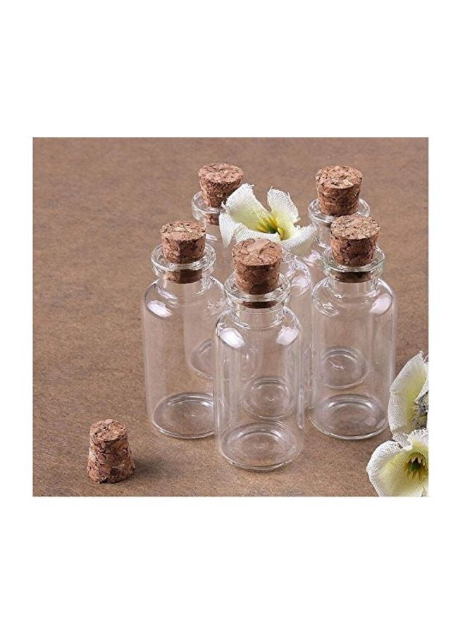 TOPWEL - 24-Piece Glass Mini Bottle With Cork Top Clear/Brown 1.5x0.75inch - Image 1