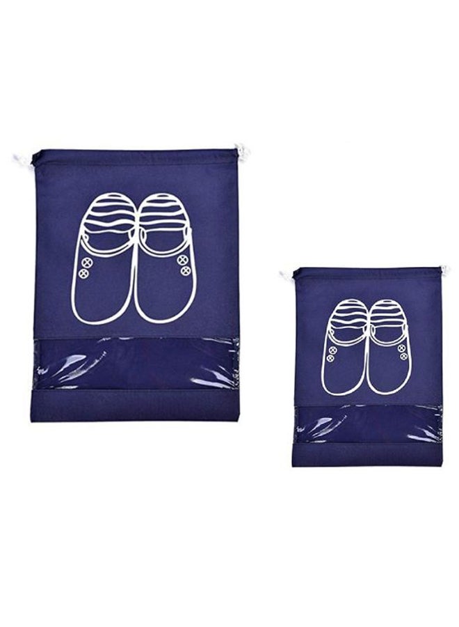 2-Piece Waterproof Travel Shoe Bag Set Blue - Image 1
