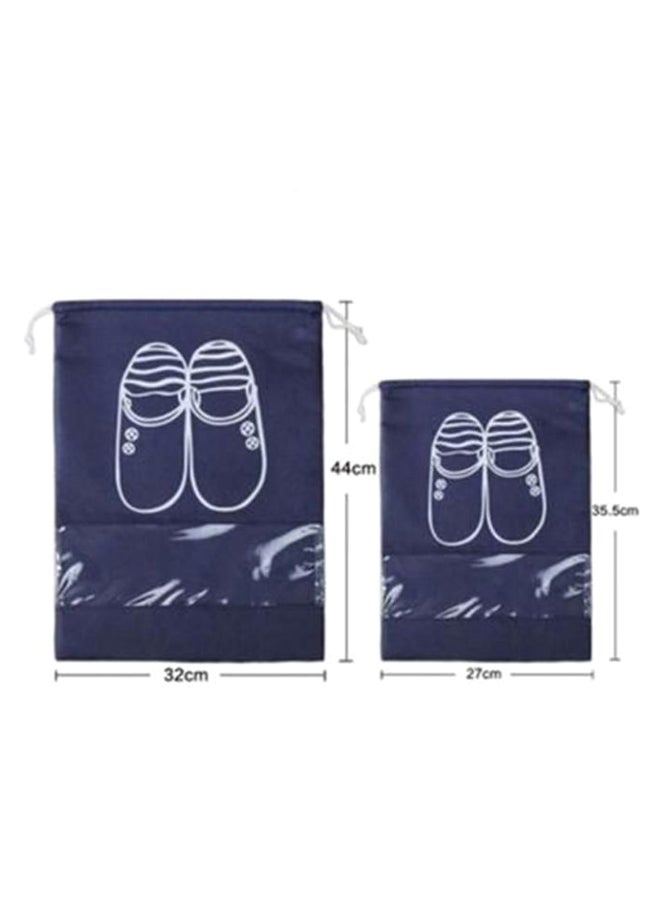 2-Piece Waterproof Travel Shoe Bag Set Blue - Image 2