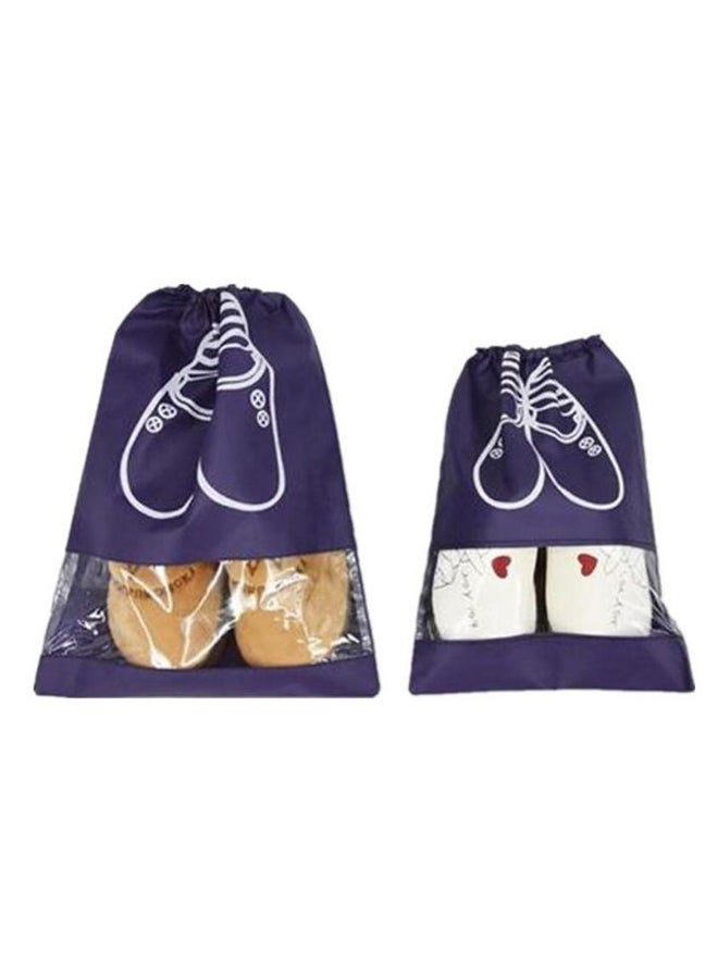 2-Piece Waterproof Travel Shoe Bag Set Blue - Image 3