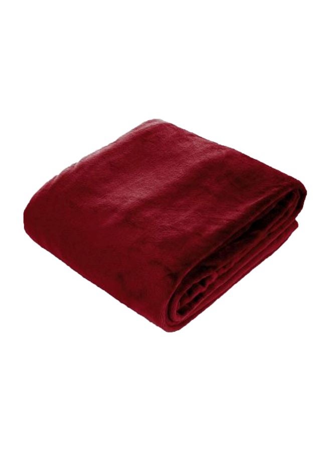 Lavish Home Super Soft Flannel Blanket Polyester Burgundy 160x220cm  - Image 1