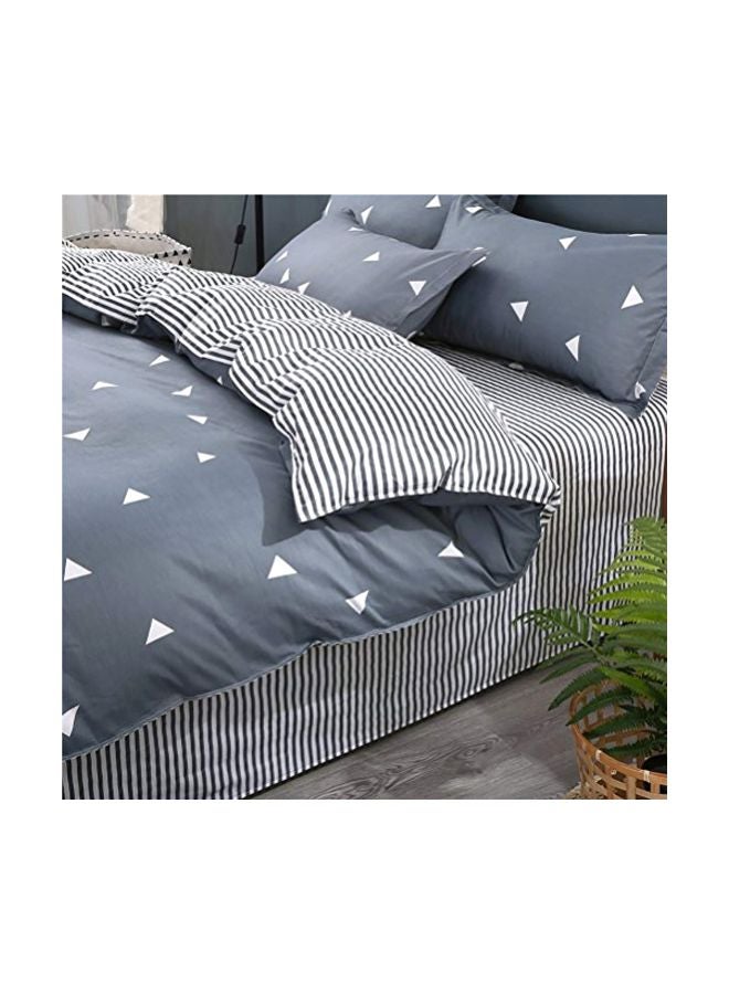 Uozzi Bedding 3-Piece Printed Duvet Cover Set Polyester Grey/White - Image 3