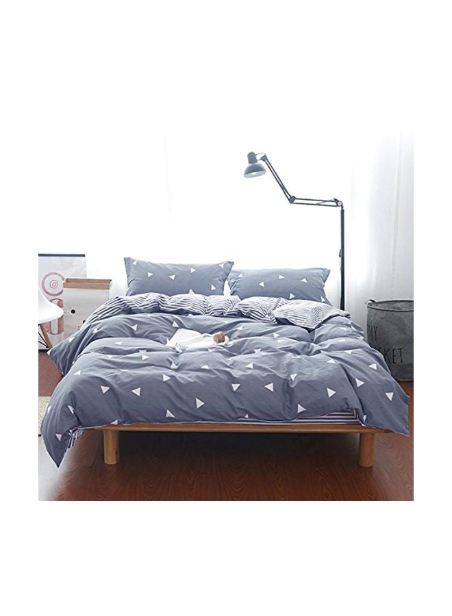Uozzi Bedding 3-Piece Printed Duvet Cover Set Polyester Grey/White - Image 2
