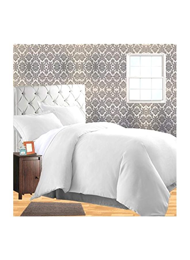 CELINE LINEN 2-Piece Microfiber Duvet Cover Set White Twin XL - Image 1