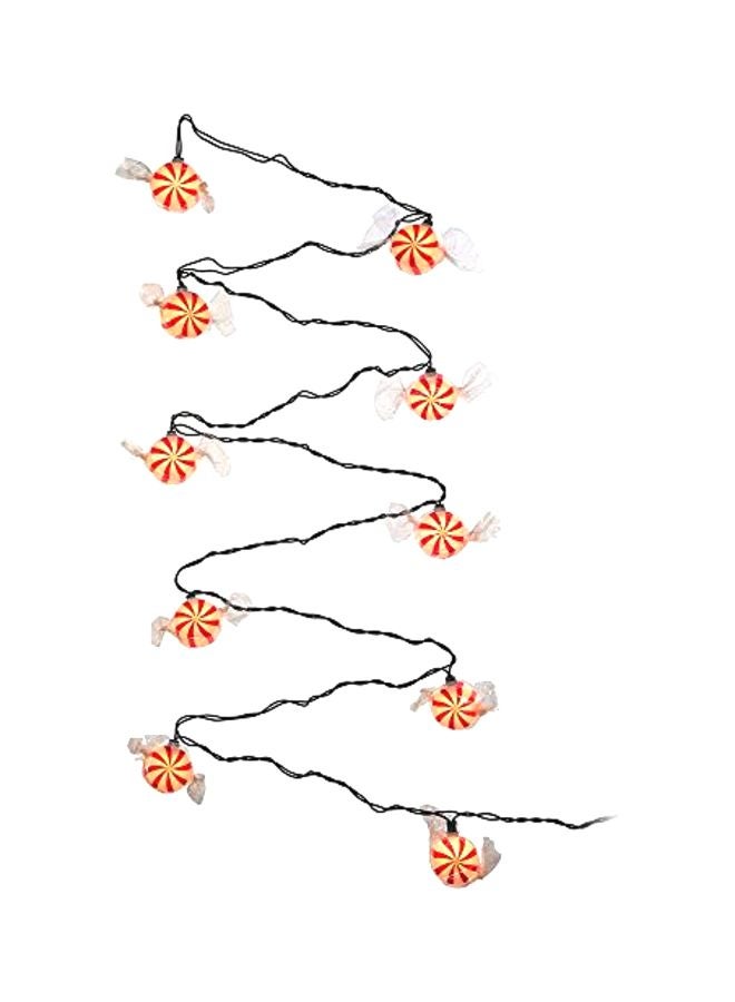 Kurt Adler 10-Light Peppermint Candy String Light Red/White/Black - Image 1