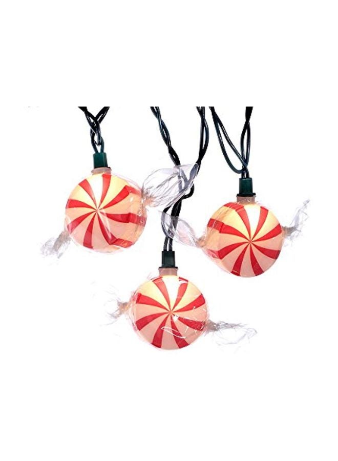 Kurt Adler 10-Light Peppermint Candy String Light Red/White/Black - Image 2