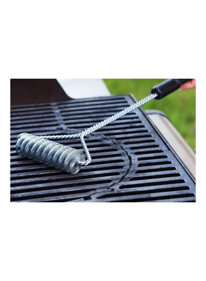 Twisted Double Helix Grill Brush Silver/Black 21x6.5x1.5inch - v1581326776/N34362573A_3