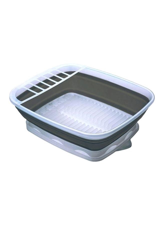Progressive Collapsible Dish Rack With Drain Board Black/White 19x16inch