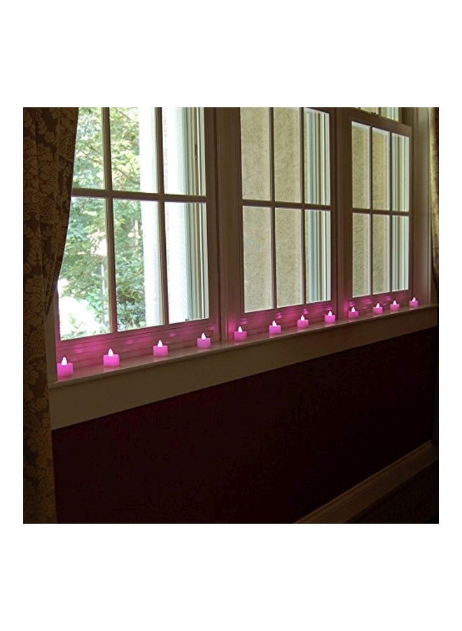 Lumabase 12-Piece LED Battery Operated Tea Light Pink/White 1.2x1.2x1.6inch - Image 2