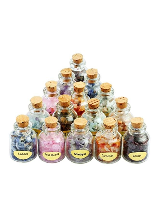 SUNYIK Set Of 9 Gemstone Bottle Set Pink/Blue/Green  - Image 1