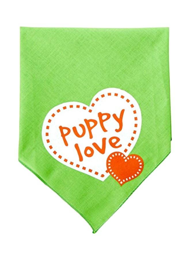 Mirage Pet Products Screen Printed Puppy Bandana Green/White/Red - Image 1