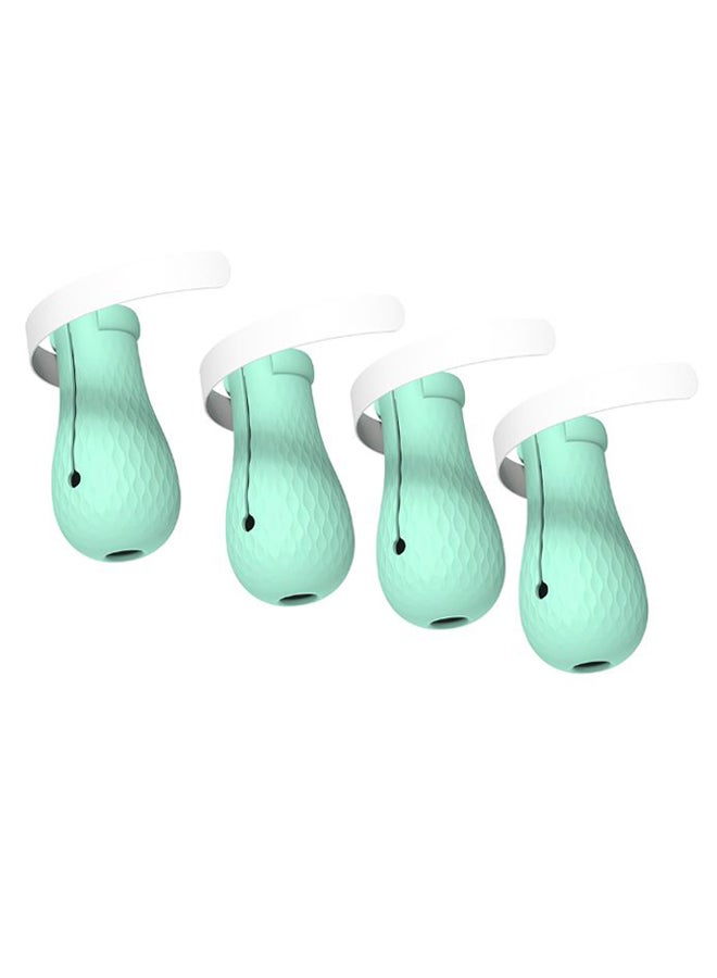 4-Piece Anti-Scratch Cat Shoes Set Mint Green/White