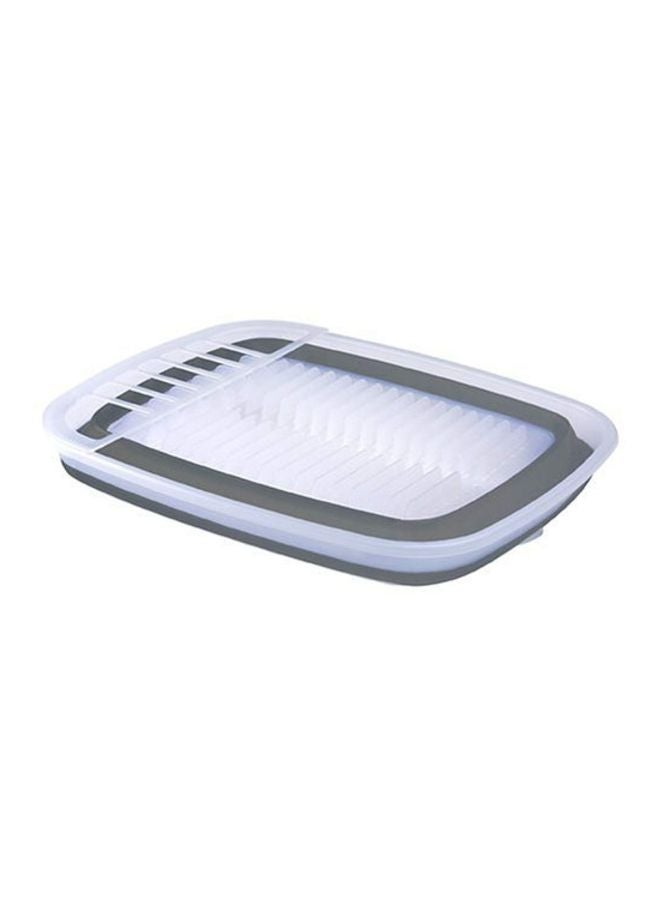 Progressive Collapsible Dish Rack With Drain Board Black/White 19x16inch