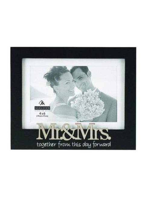 Mr. And Mrs. Expression Picture Frame Black/Silver 8.2 x 6.7 x 0.6inch