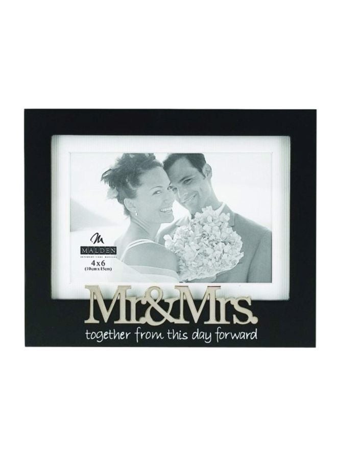 Malden International Designs - Mr. And Mrs. Expression Picture Frame Black/Silver 8.2 x 6.7 x 0.6inch - Image 1