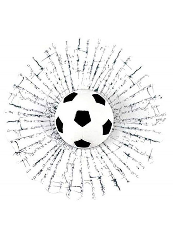 3D Football In Broken Glass Pattern Car Window Sticker
