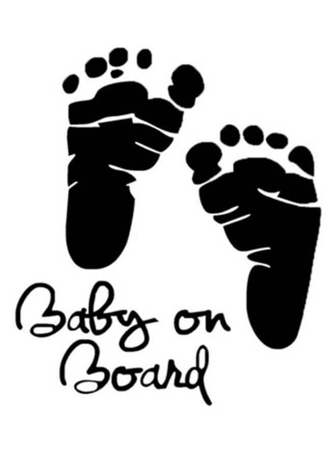 Baby On Board Feet Printed Car Sticker