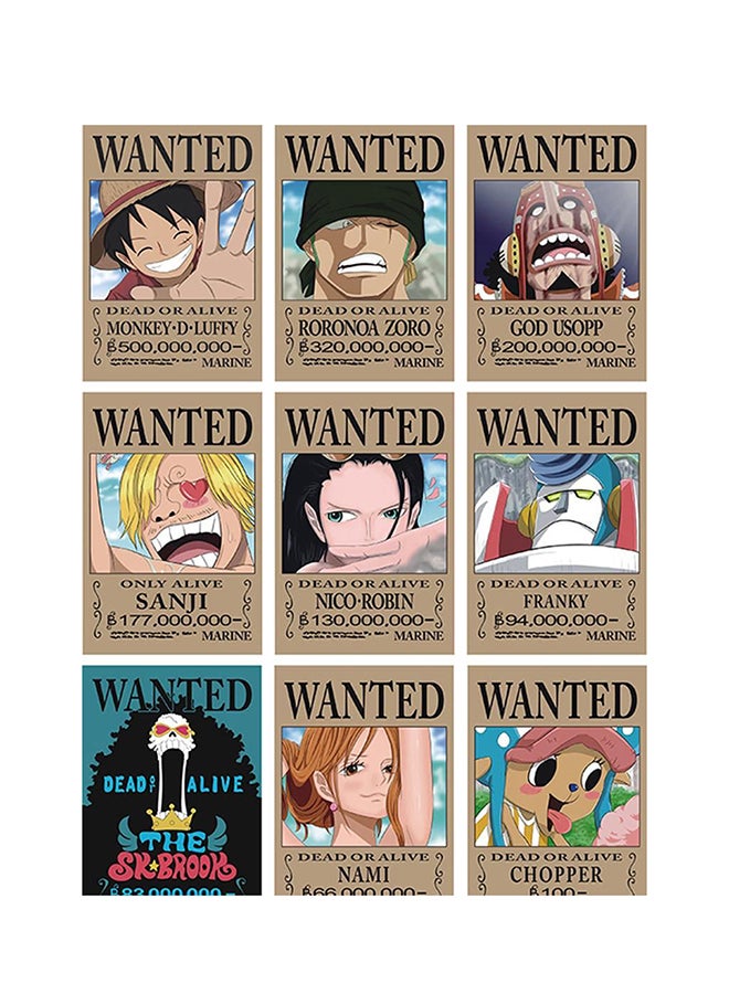 طقم ملصقات جدارية مستوحى من مسلسل الرسوم المتحركة "Wanted" من 9 قطع متعدد الألوان 42 x 39سم - Image 2