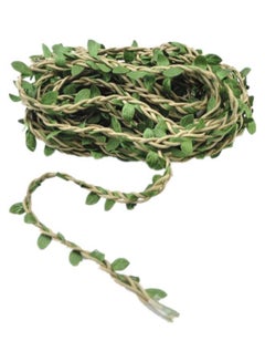 Generic Artificial Hanging Leaf Vine With Jute Green/Beige 10meter  - Image 2