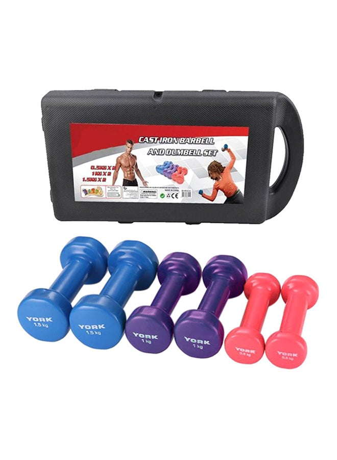 YORK FITNESS - 6 Piece Dumbbells Set 10kg - Image 1