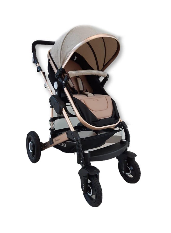 belecoo 3-in-1 Belecoo Baby Stroller Classic Pram With Adjustable Non Slip Handle  - Image 2