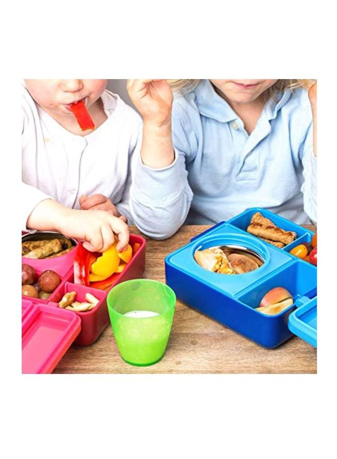 OMIE Insulated Bento Lunch Box With Thermos Food Jar Pink Berry 7x7inch - Image 4