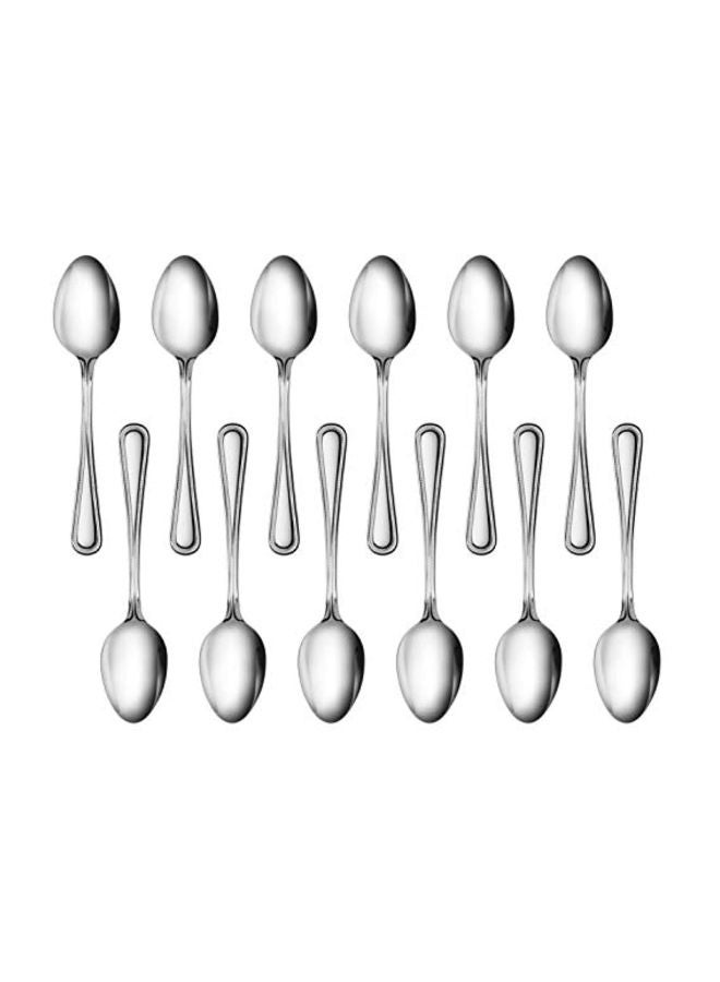 New Star Foodservice 12-Piece Stainless Steel Dinner Spoon Set Silver 7.6inch  - Image 1