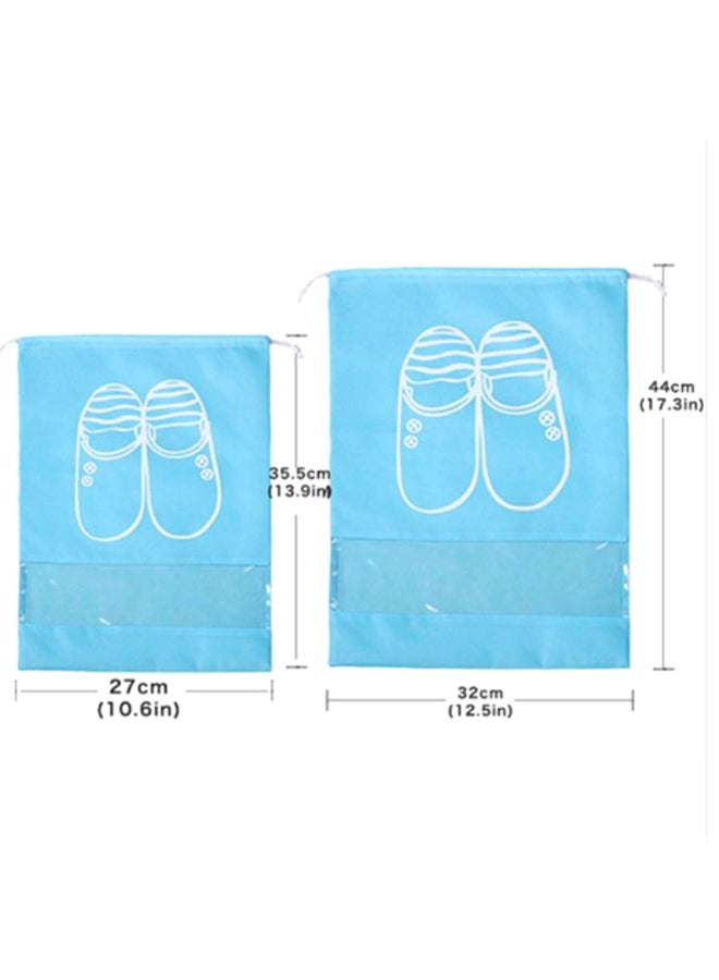 2-Piece Waterproof Travel Shoe Bag Set Blue - Image 2