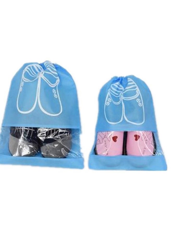 2-Piece Waterproof Travel Shoe Bag Set Blue - Image 3